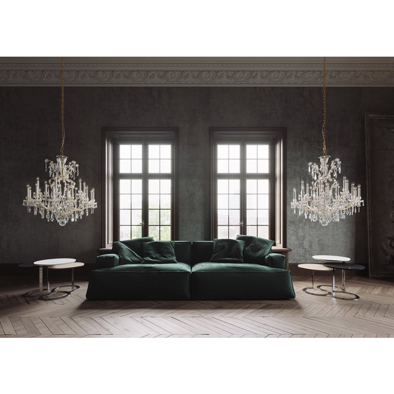 大型クリスタルシャンデリア 120cm×70cm／24灯タイプ（未組立） Preciosa】「Maria Theresa L」クリスタルシャンデリア 24灯 ゴールド