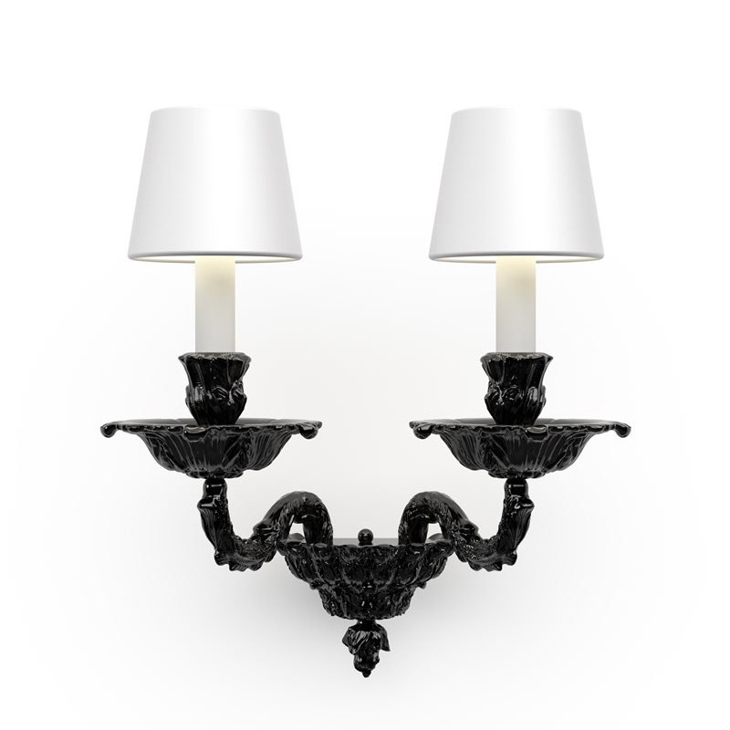 【Preciosa】「Louis S CONTEMPORARY COLOUR」ウォールライト 2灯 ブラック(W350×D200×H390mm)