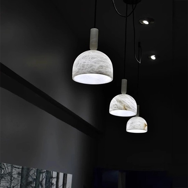 デザイン照明　モダン　大理石ペンダントライト　4色・Fタイプ（φ120／180mm）