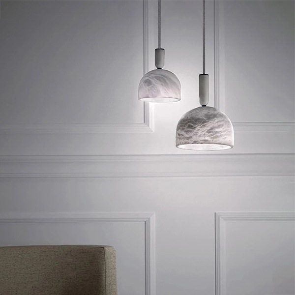 デザイン照明　モダン　大理石ペンダントライト　4色・Fタイプ（φ120／180mm）