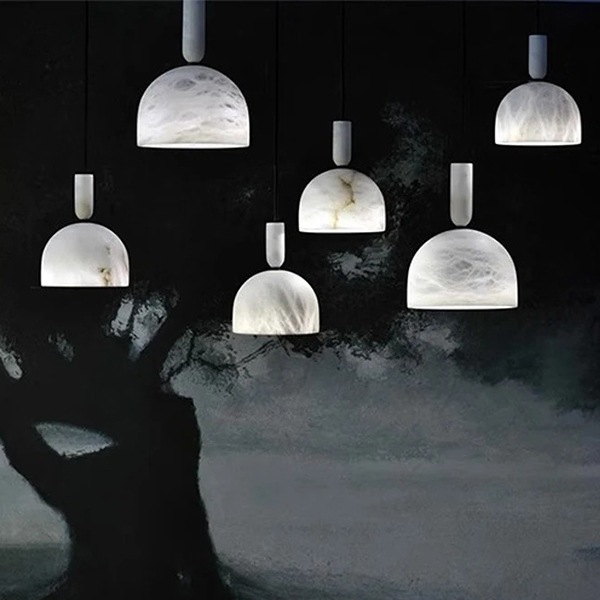 デザイン照明　モダン　大理石ペンダントライト　4色・Fタイプ（φ120／180mm）