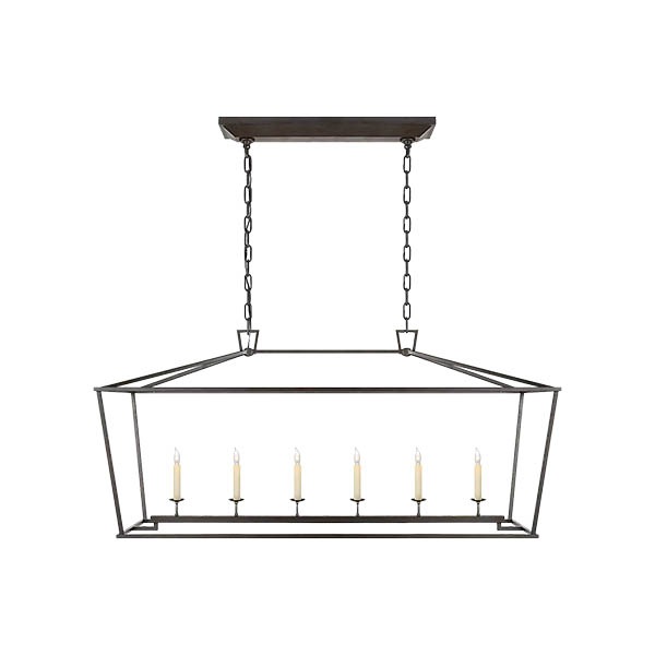 【Visual Comfort】アメリカ・デザイン照明 シャンデリア「Darlana Large Linear Lantern」6灯・ブラック（W1372×D432×H648mm）