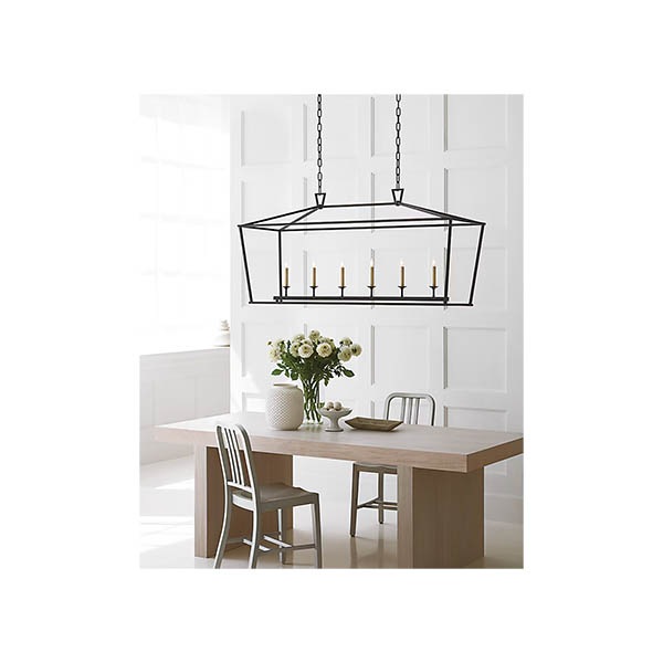 【Visual Comfort】アメリカ・デザイン照明 シャンデリア「Darlana Large Linear Lantern」6灯・ブラック（W1372×D432×H648mm）