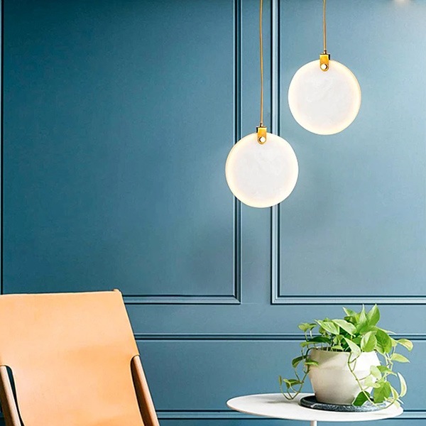 リーズナブル】インテリア照明 大理石 LEDペンダントライト（W300