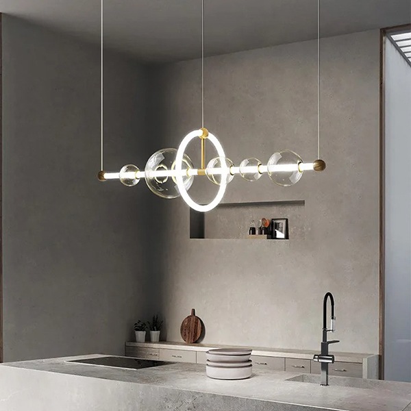 デザイン照明 LEDガラスボール ペンダントライト ホワイト（W500／900