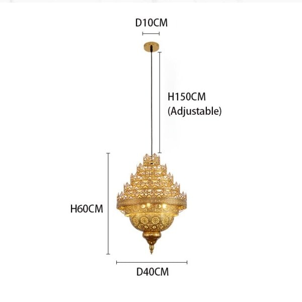 インテリア照明 ボヘミアンスタイルペンダントライト 3灯 ゴールド