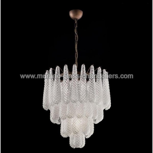 【MURANO GLASS CHANDELIERS】イタリア・ヴェネチアンガラスシャンデリア5灯「LOUISE」(W600×H600mm)