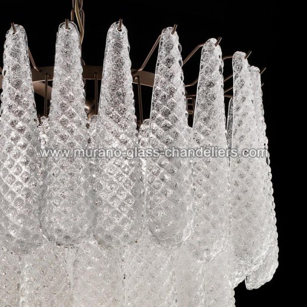 【MURANO GLASS CHANDELIERS】イタリア・ヴェネチアンガラスシャンデリア5灯「LOUISE」(W600×H600mm)