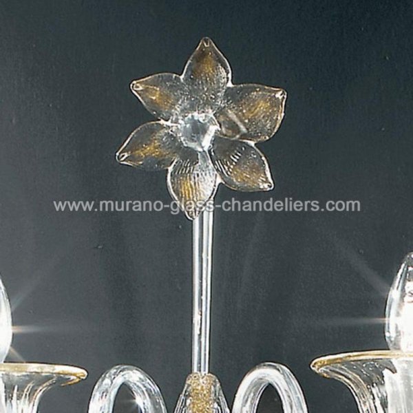 【MURANO GLASS CHANDELIERS】イタリア・ヴェネチアンガラスウォールライト2灯「ALLORO」（W350×D280×H400mm）