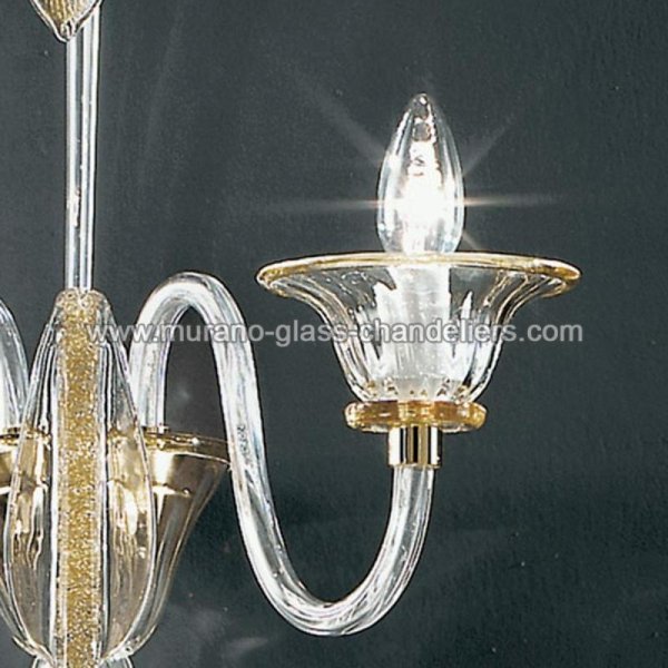 【MURANO GLASS CHANDELIERS】イタリア・ヴェネチアンガラスウォールライト2灯「ALLORO」（W350×D280×H400mm）