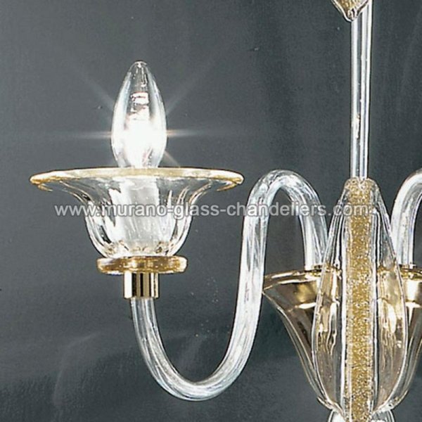 【MURANO GLASS CHANDELIERS】イタリア・ヴェネチアンガラスウォールライト2灯「ALLORO」（W350×D280×H400mm）