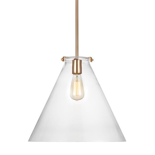 【GENERATION LIGHTING】アメリカ・Sea Gull Collectionペンダントライト「Kate」コーン型 1灯 ブラス (Φ407×H391mm)