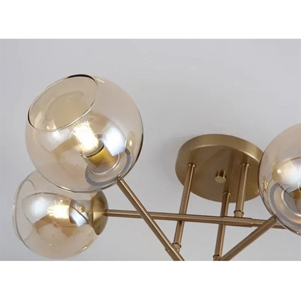 デザイン照明 ガラスボールシェード LEDシーリングライト 5／6