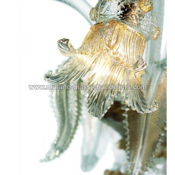 【MURANO GLASS CHANDELIERS】イタリア・ヴェネチアンガラスシャンデリア3灯「FENICE」（W650×H550mm）