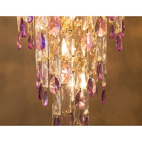 クリスタルシャンデリア 5灯「Chiara」シルバー／ゴールド（φ290