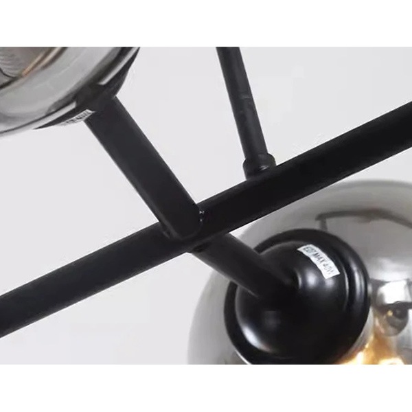 デザイン照明 ガラスシェードペンダントライト ブラック 8/12灯(W990/1450mm)