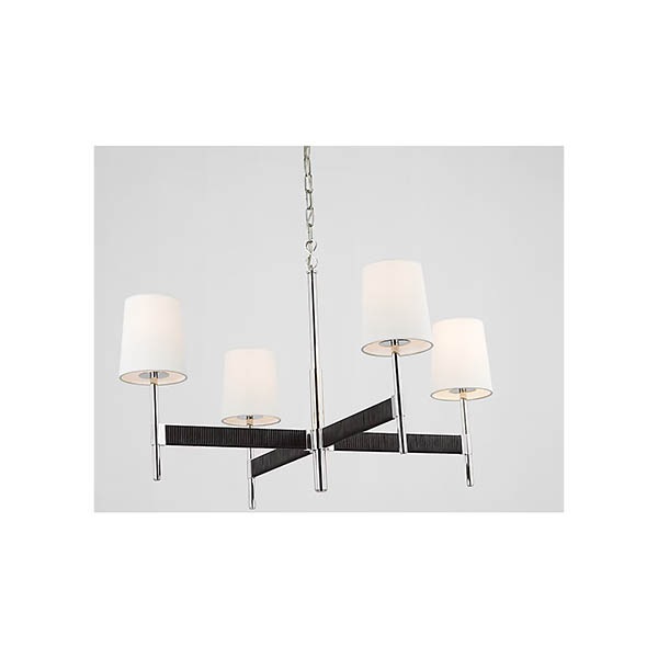 【Visual Comfort】アメリカ・デザイン照明 モダンシャンデリア「Elle Large Chandelier」4灯　シルバー・ブラック（W914×H527mm）