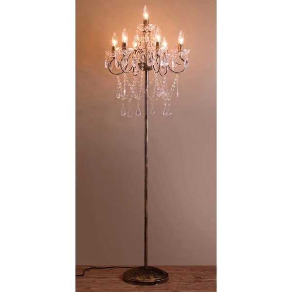 シャンデリア型フロアランプ7灯「Christy-クリスティ」・ダークゴールド(H1420mm)