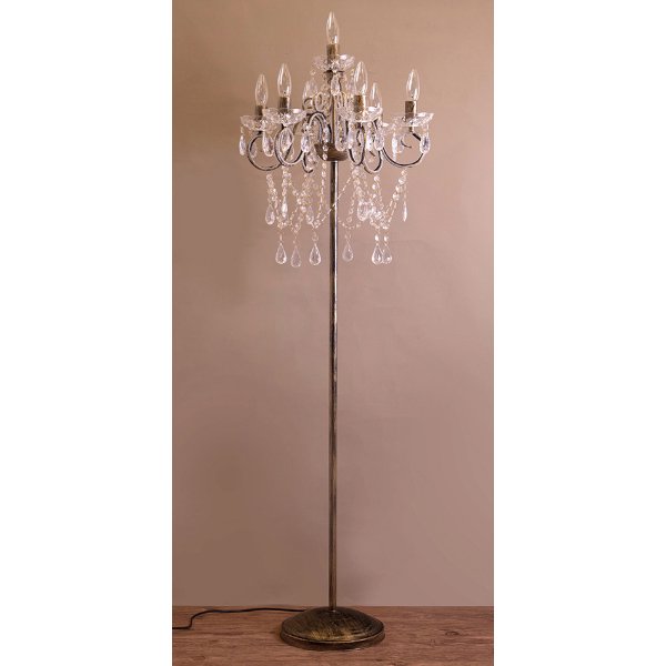 シャンデリア型フロアランプ7灯「Christy-クリスティ」・ダークゴールド(H1420mm)