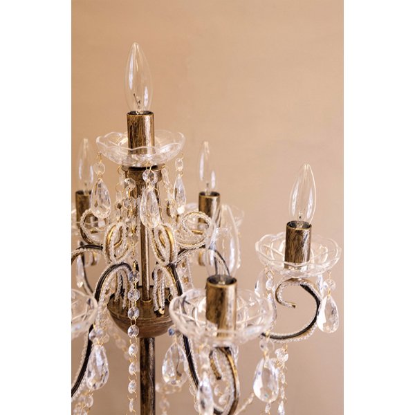 シャンデリア型フロアランプ7灯「Christy-クリスティ」・ダークゴールド(H1420mm)