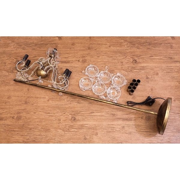 シャンデリア型フロアランプ7灯「Christy-クリスティ」・ダークゴールド(H1420mm)