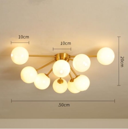 【E-Light】LEDシャンデリア ホワイトガラス/クリアガラス 9/12灯 （D500～D680mm×H220mm）