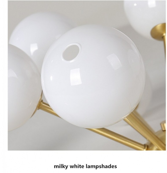 【E-Light】LEDシャンデリア ホワイトガラス/クリアガラス 9/12灯 （D500～D680mm×H220mm）