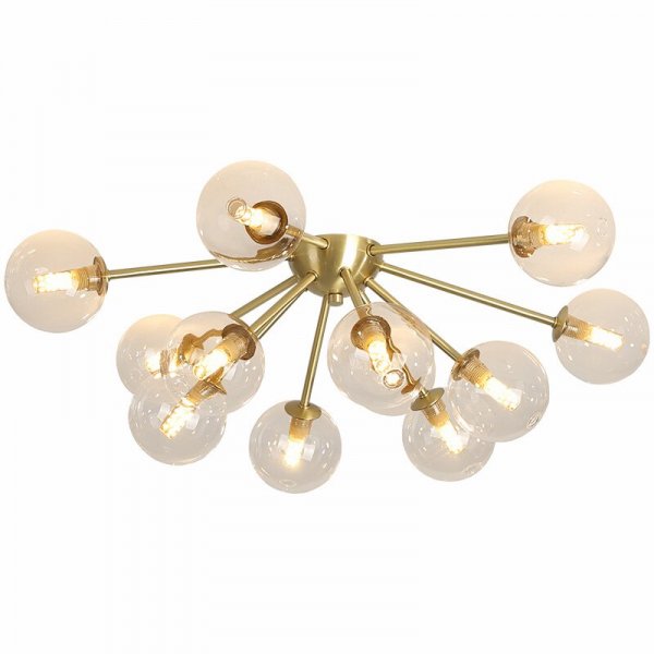 【E-Light】LEDシャンデリア ホワイトガラス/クリアガラス 9/12灯 （D500～D680mm×H220mm）