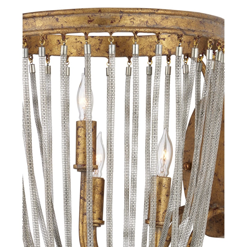 【CURREY】アメリカ・ウォールライト 3灯「Lucien」ゴールド（W260×D311×H717mm）