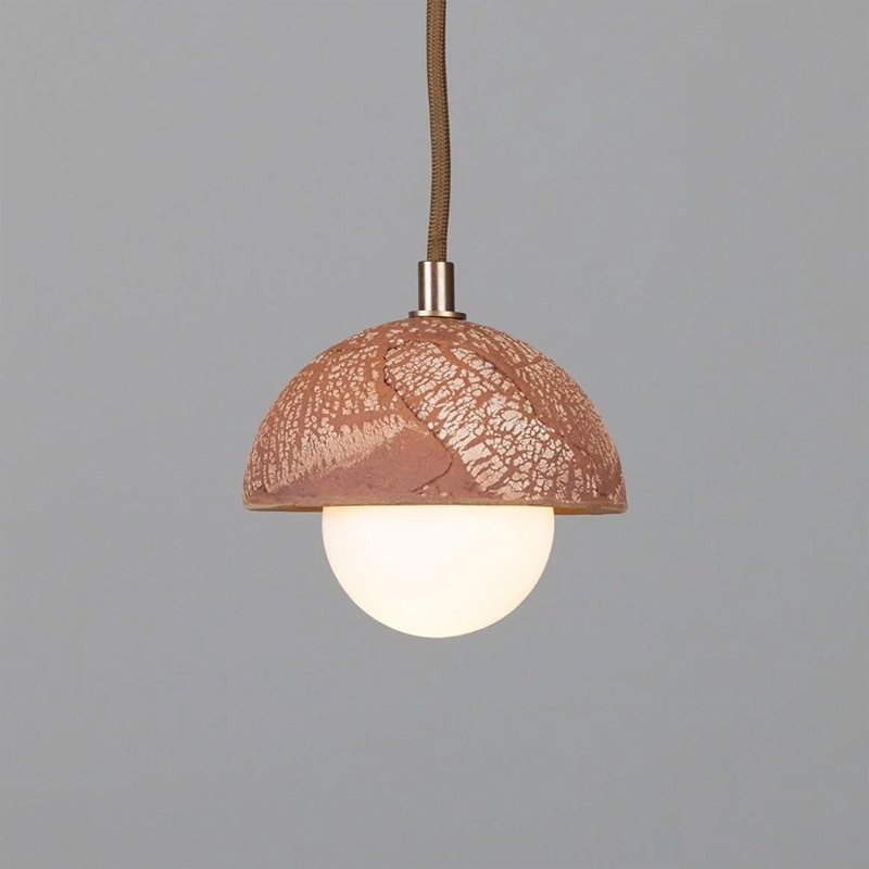 【Mullan】アイルランド「Ferox-Small Ceramic Dome」ペンダントライト 1灯 レッドアイアン(D140×H150mm)
