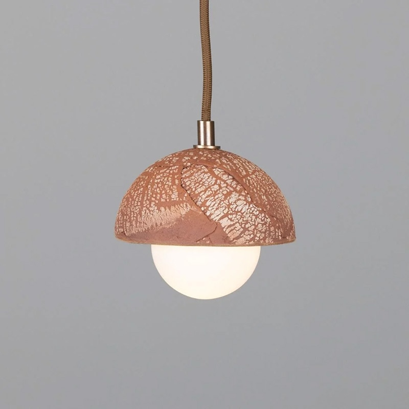 【Mullan】アイルランド「Ferox-Small Ceramic Dome」ペンダントライト 1灯 レッドアイアン(D140×H150mm)