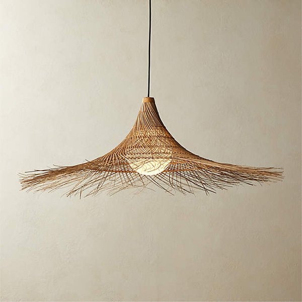 アメリカ・デザイン照明手織り天然素材のシェードペンダントライト「PIPA」1灯(W1050×H390mm)