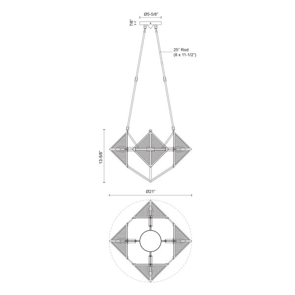 【Alora】アメリカ  デザイン照明 「Cairo」 4灯 ブロンズ（W534×H347mm）