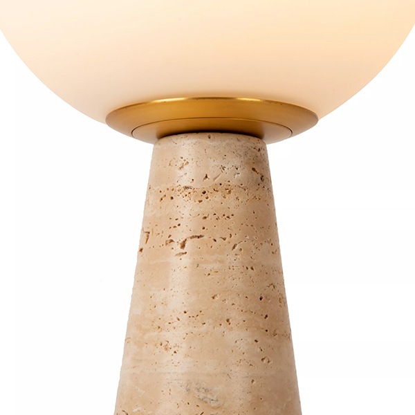 【LUCIDE】ベルギー デザイン照明 テーブルライト「EVIN」Opal（φ200×H455mm）