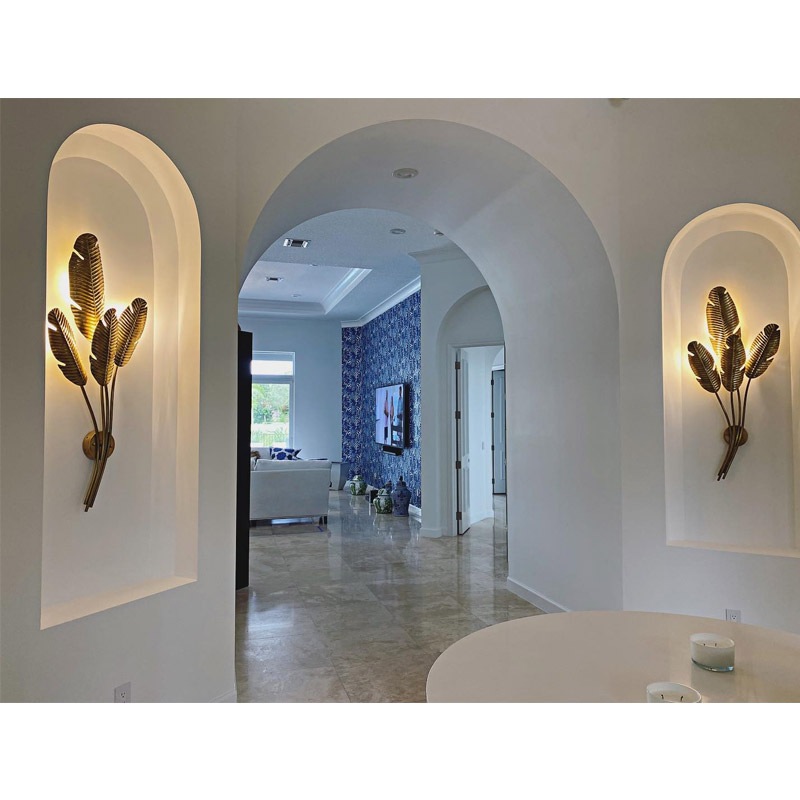 【CURREY】アメリカ・ウォールライト 4灯「Tropical」ゴールド(W495×D177×H1225mm)