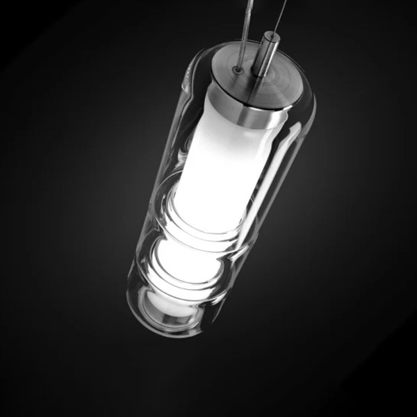 【LEUCOS】イタリア・デザイン照明「Stacking」ペンダントライト　クリア（φ100×H332mm）