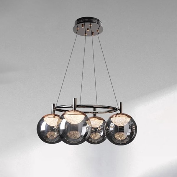 デザイン照明 ガラスシェードペンダントライト ブラック・4～12灯