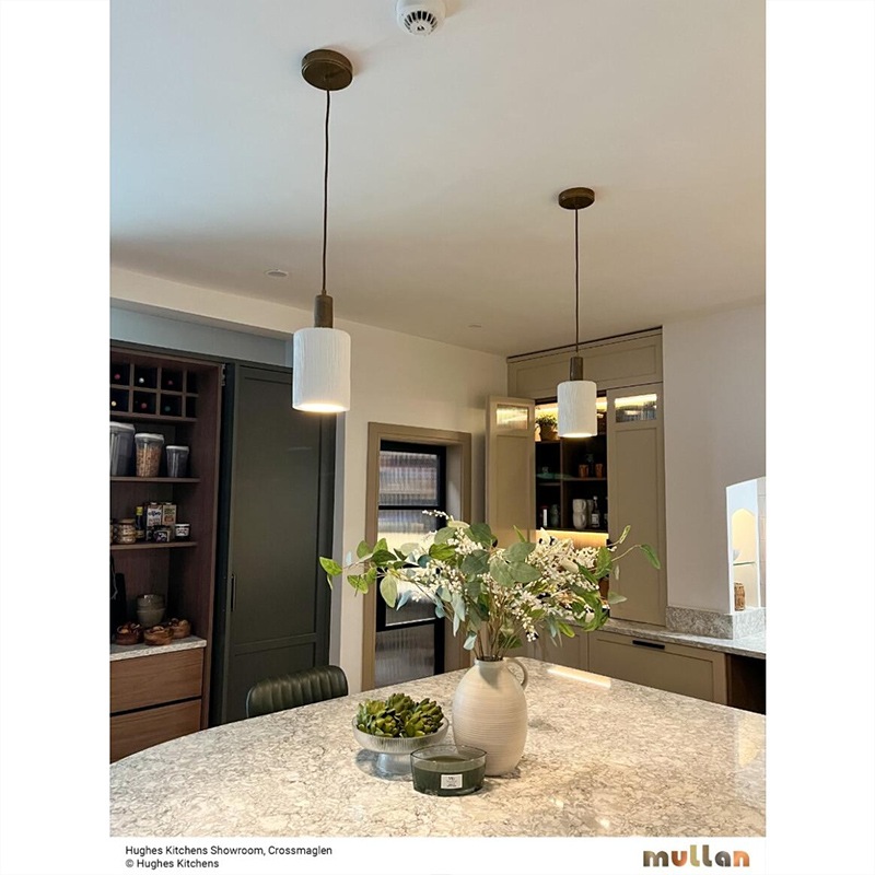 【Mullan】アイルランド「Senna-Organic Ceramic」ペンダントライト 1灯 マットホワイト（W120×H280mm）