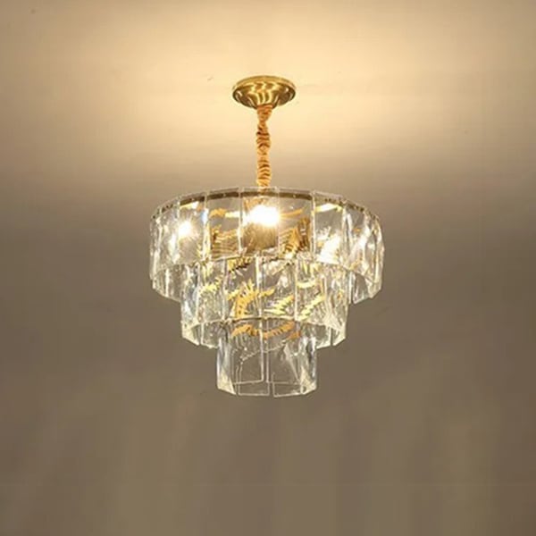 デザイン照明 モダンクリスタルペンダントライト ゴールド（φ520