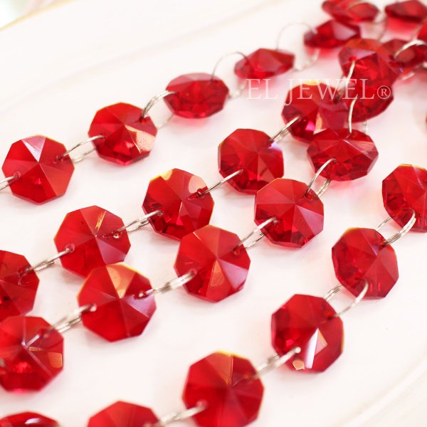 【即納可！】チャイニーズクリスタルラインパーツ レッド (100cm)