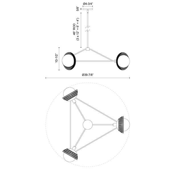 【Alora】アメリカ  デザイン照明 「Perth」 3灯 ホワイト（W1013×H267mm）