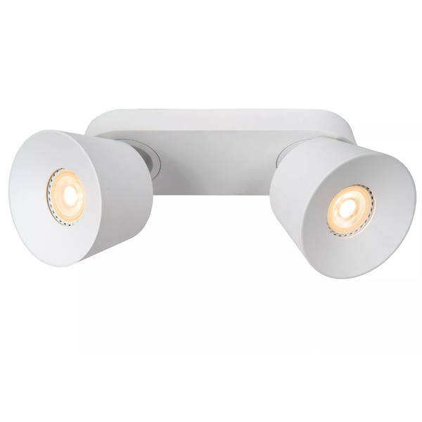 【LUCIDE】ベルギー デザイン照明 シーリングライト「TRIGONO」White 2灯（W225×D105×H98mm）
