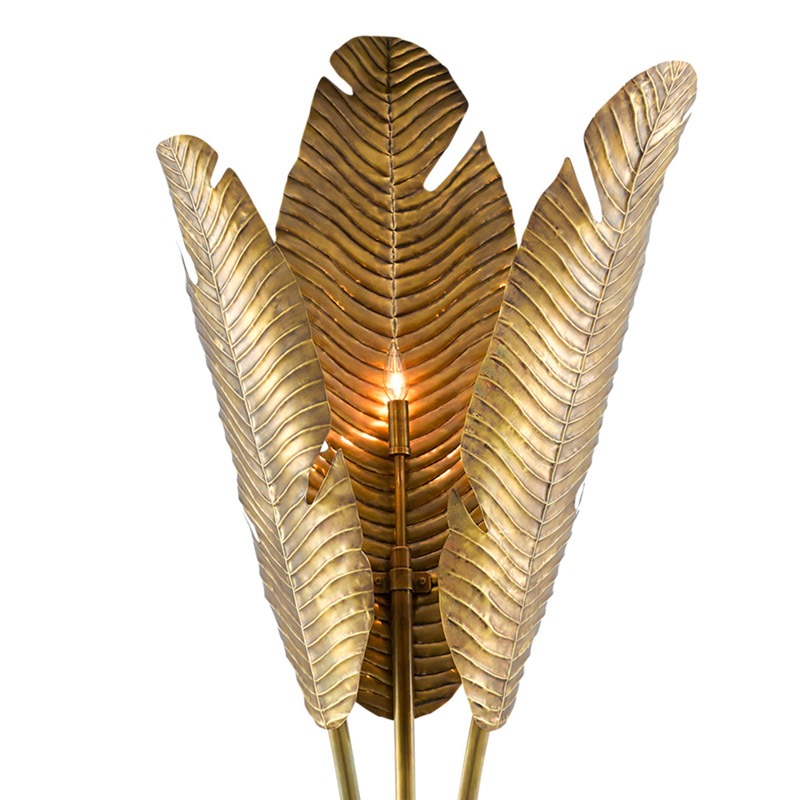 【CURREY】アメリカ・フロアライト 3灯「Tropical」ゴールド（W609×D584×H2120mm）