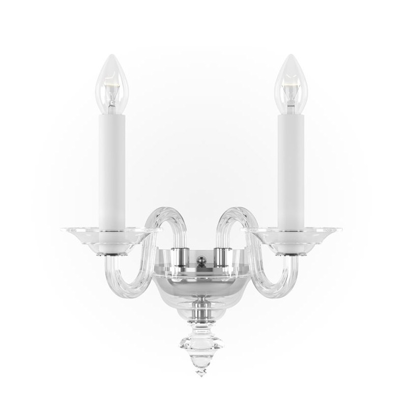 【Preciosa】「Eugene S」クリスタルウォールライト 2灯 クローム（W310×D190×H310mm）