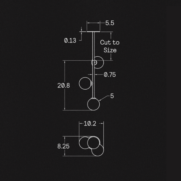 【ALLIED MAKER】 アメリカ・インテリア照明「Bloom 3」ペンダントライト 3灯 カスタムカラー (W261×D210×H528mm)
