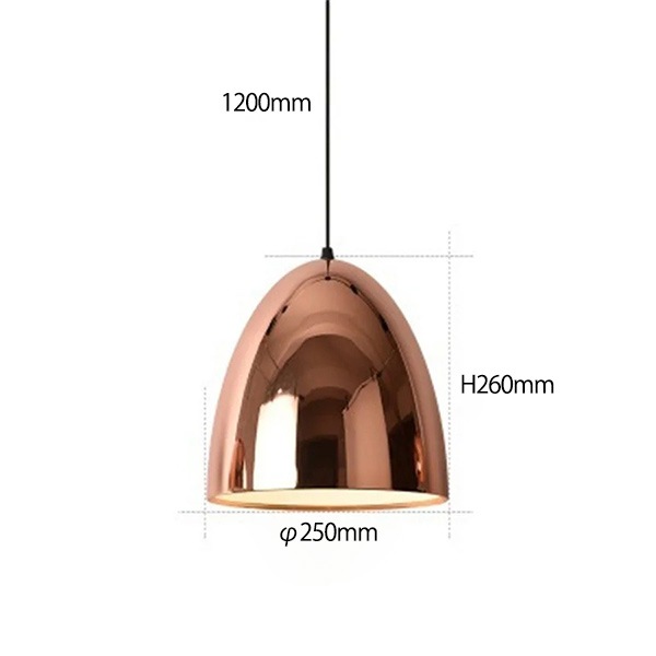 【リーズナブル】デザイン照明　モダンペンダントライト　ローズゴールド（φ250×H260mm）