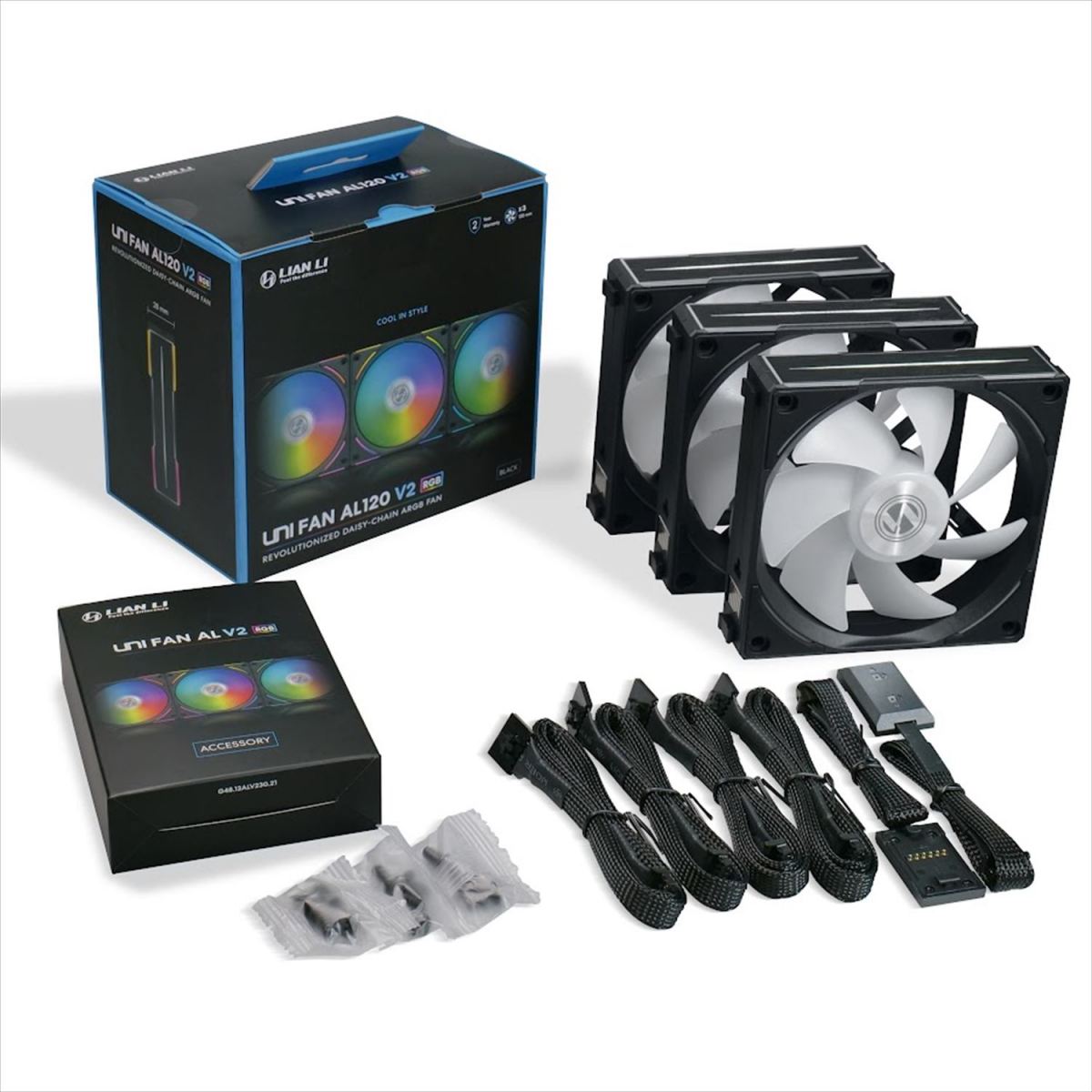 【プレミアムアウトレット】Lian-Li UNI FAN AL120 V2 BK 3Pack (PGMF043)
