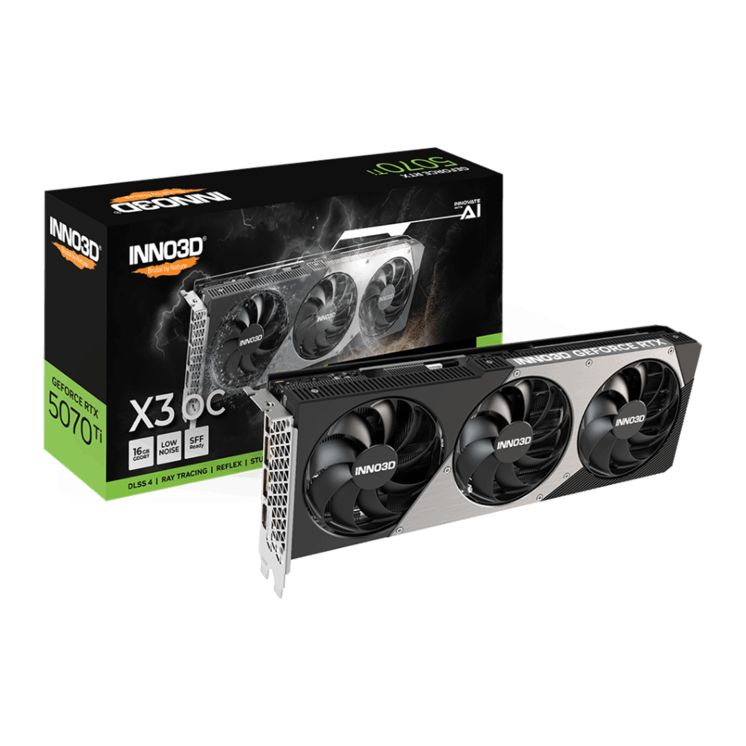 【プレミアムアウトレット品】INNO3D GeForce RTX 5070 Ti X3 OC N507T3-16D7X-176068N (GO000112) 2.0スロット厚モデル