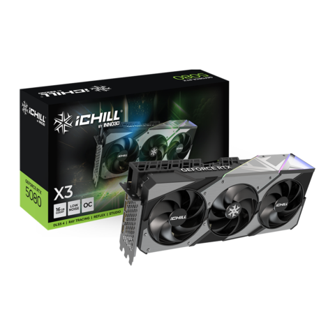 【プレミアムアウトレット品】 INNO3D GeForce RTX 5080 iCHILL X3 C50803-16D7X-176069H (GO000262) 3.5スロット厚モデル ※箱潰れ