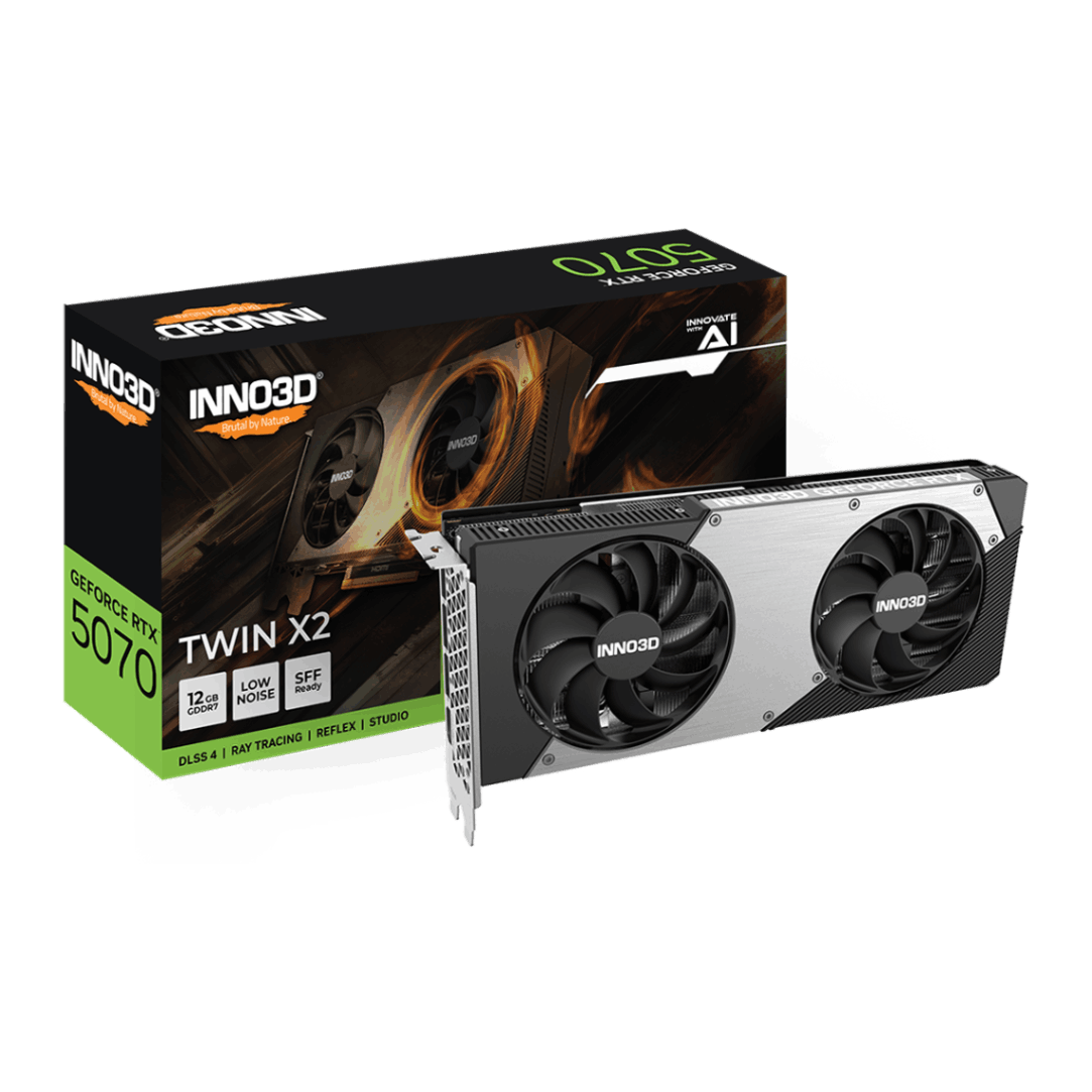 【プレミアムアウトレット品】INNO3D GeForce RTX 5070 TWIN X2 N50702-12D7-195064N (GO000132) 2.0スロット厚モデル GD5070-12GERX2 ※新品、箱潰れ